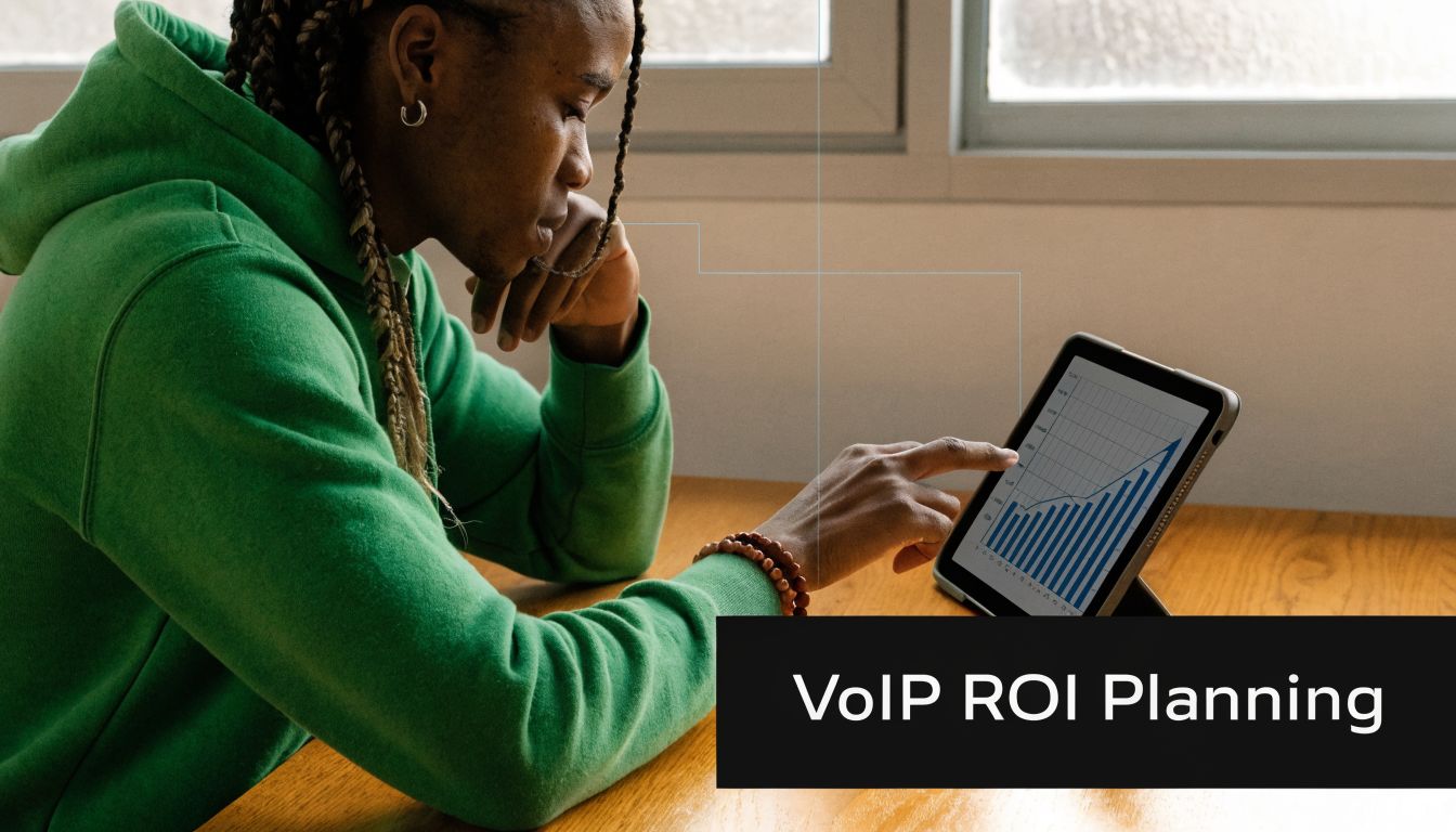 A person in a green hoodie analyzes a financial growth chart on a digital tablet screen.